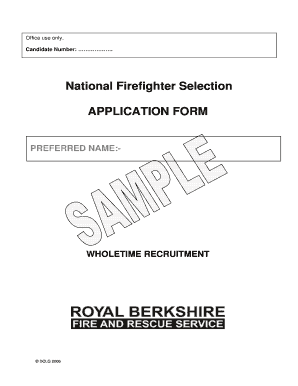 preferred name for national firefighter selection application form