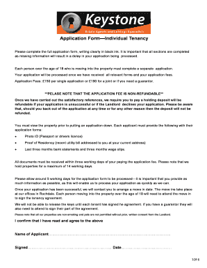 Individual Tenancy Application Form