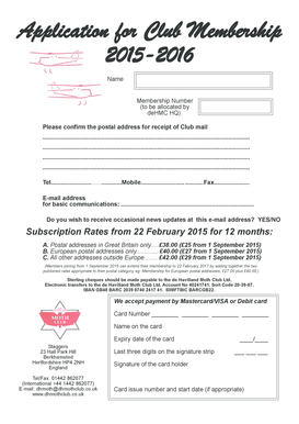Application for Club Membership Application for Club Membership ...