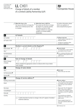 UK LLP Member Details Change Form