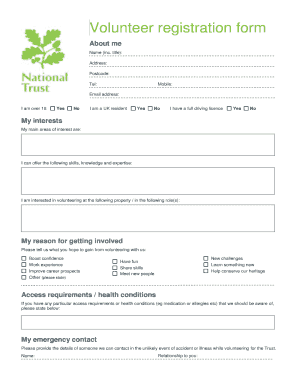 Volunteer Registration Form