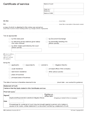 Certificate of Service