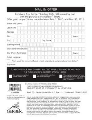 Gerber Strata Mail-In Offer