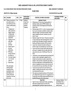 go ape risk assessment