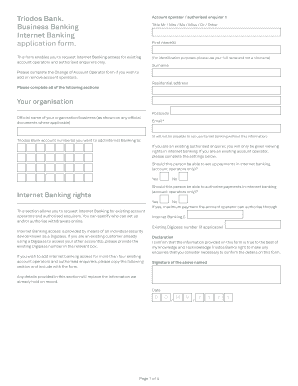 Internet Banking application form for business ... - Triodos Bank