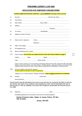 Application for Temporary Firearm Permit