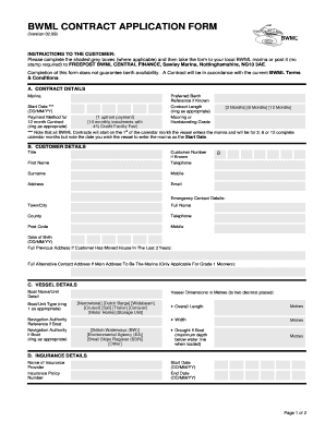 BWML Contract Application Form