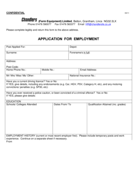 Application for Employment