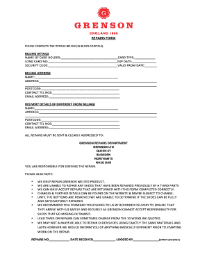 Repair Form