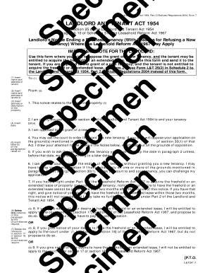 Landlord's Notice Ending Business Tenancy