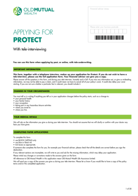 Protect Insurance Application Form