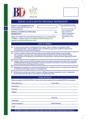 Riding Club British Dressage Membership
