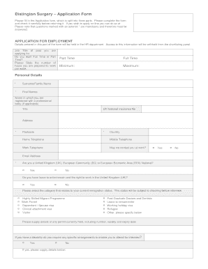 Application Form (PDF) - Distington Surgery