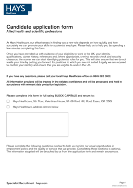 Candidate Application Form