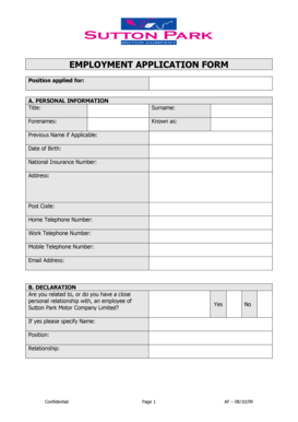 Employment Application Form