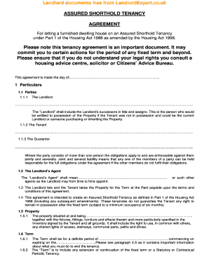 Assured Shorthold Tenancy Agreement