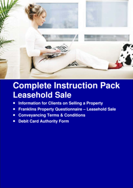 Complete Instruction Pack Leasehold Sale - Franklins Solicitors