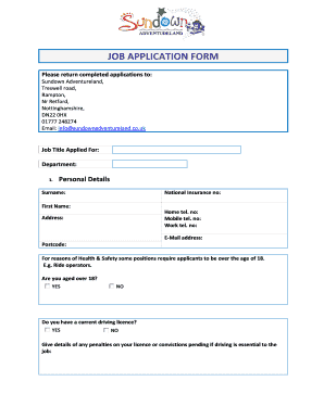 Employee application form - allinurl online adventureland form