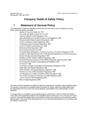 hs27 company health & safety policy form