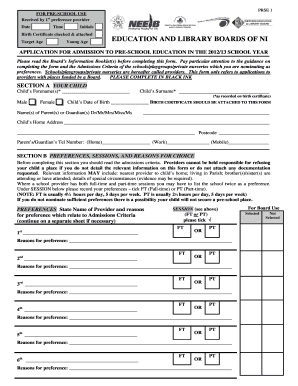 Preschool Admission Application