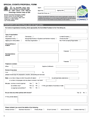 Event proposal form fillable