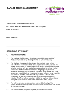 Garage Tenancy Agreement
