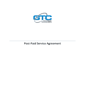 Post-Paid Service Agreement