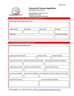 commercial tenant information form