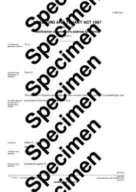 Landlord and Tenant Act 1987 Section 48 Notification