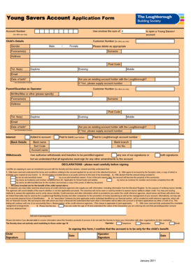 Young Savers Account Application Form