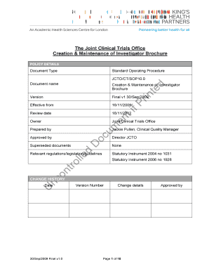 10 CREATION MAINTENANCE OF INVESTIGATOR BROCHURE