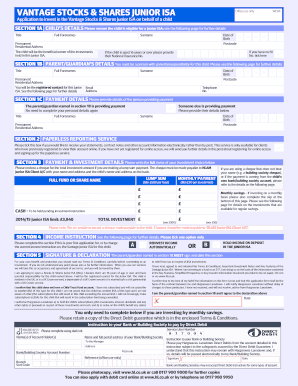 Vantage Stocks & Shares Junior ISA Application