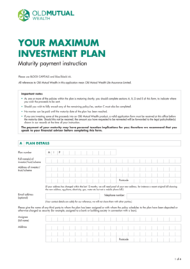 Old Mutual Wealth Maturity Payment Instruction Form