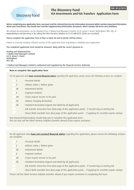 ISA Investments and ISA Transfers Application Form