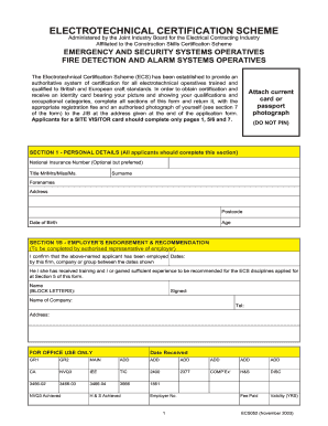 Electrotechnical Certification Scheme Application