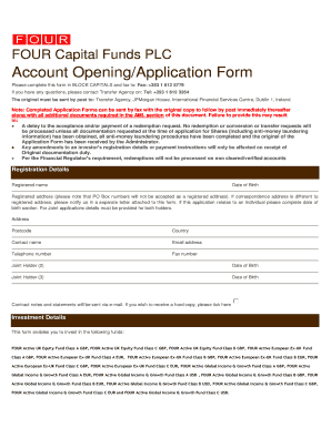 FOUR Capital Funds PLC Account Opening Form