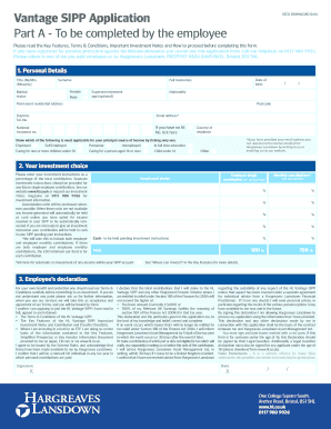 Vantage SIPP Application Form