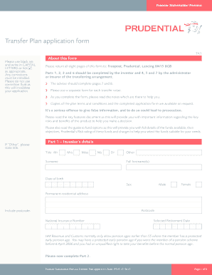 Premier Stakeholder Pension Transfer Plan Application Form