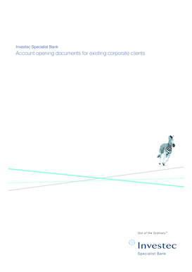 Investec Specialist Bank Account Opening Documents