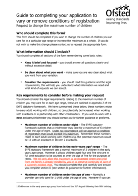 Childminder Registration Variation Request
