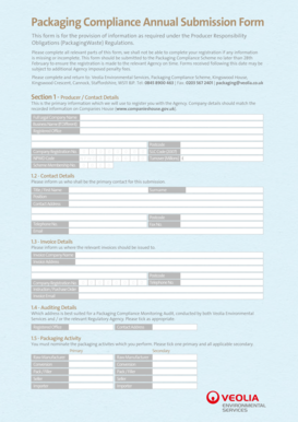 Packaging Compliance Annual Submission Form
