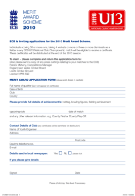 2010 Merit Award Application Form