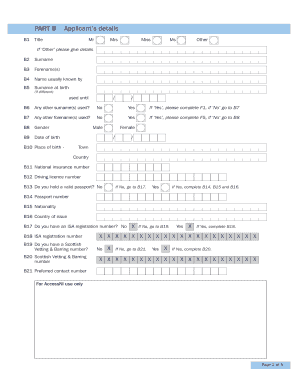 AccessNI Applicant Form
