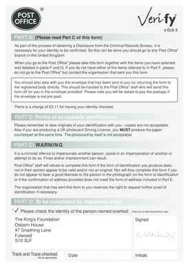 UK Criminal Records Bureau Identity Verification Form