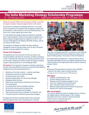 The India Marketing Strategy Scholarship Programme