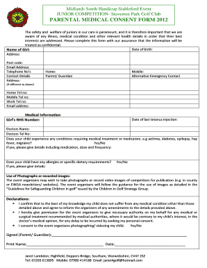 parental medical consent form