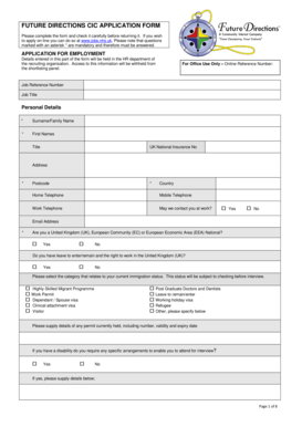 Future Directions CIC Application Form