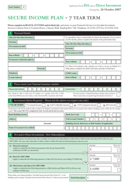UK ISA and Direct Investment Application Form