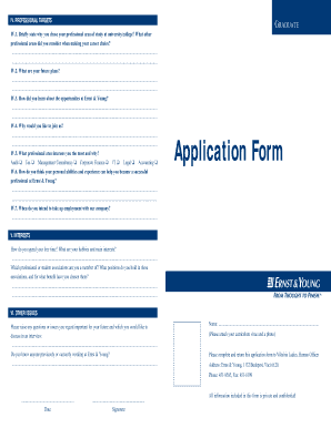 Ernst & Young Application Form