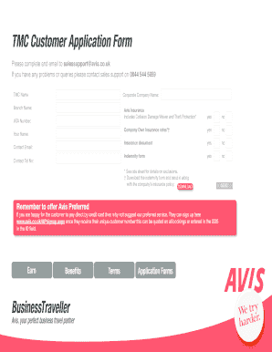 Avis BusinessTraveller Signup Form